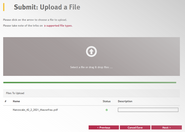 File or document upload